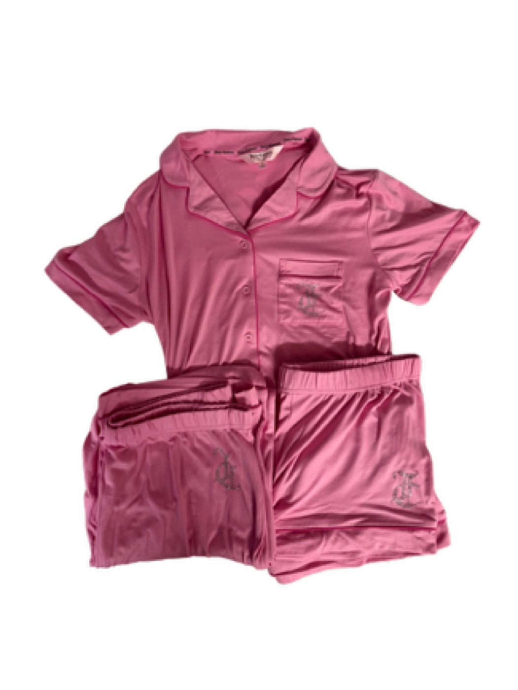 Juicy Couture Juicy Couture Pink Three-Piece Pajama Set with Logo