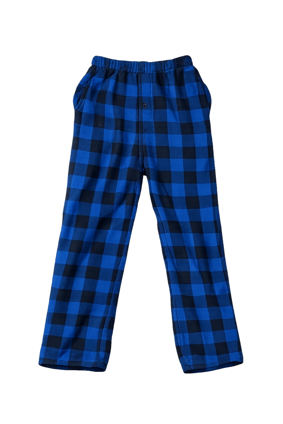 No Brand Unbranded Blue and Black Plaid Flannel Pajama Pants