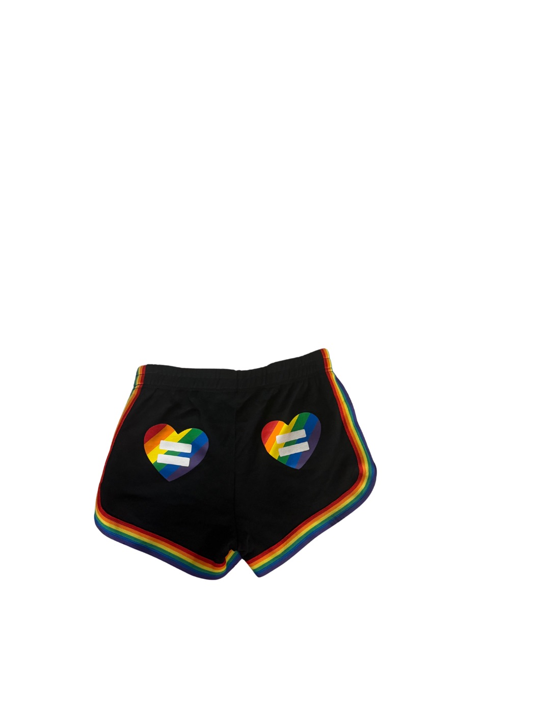 Spencer’s Spencer’s Black Pride Rainbow Shorts with Hearts