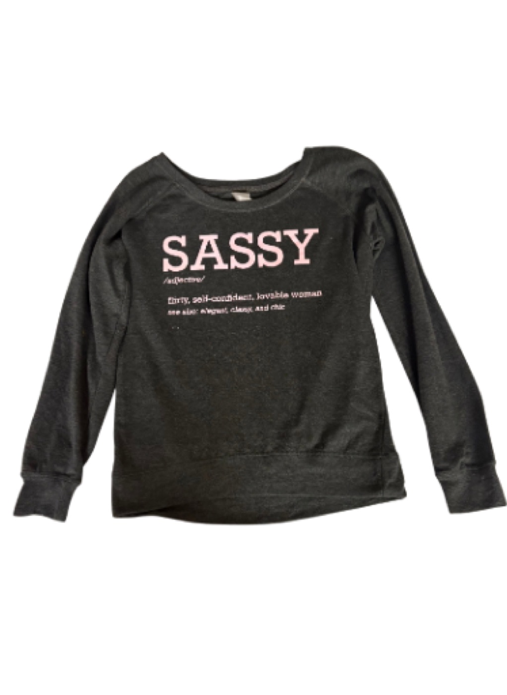 Instant Message Instant Message Charcoal “SASSY” Definition Graphic Sweatshirt