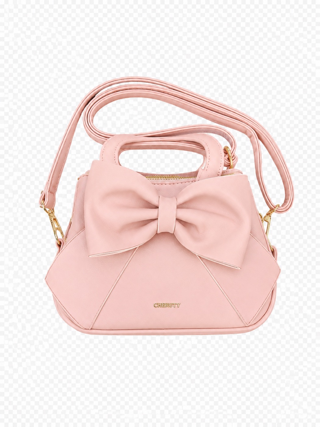 Cheruty Cheruty Pastel Pink Bag with Large Bow and Adjustable Strap