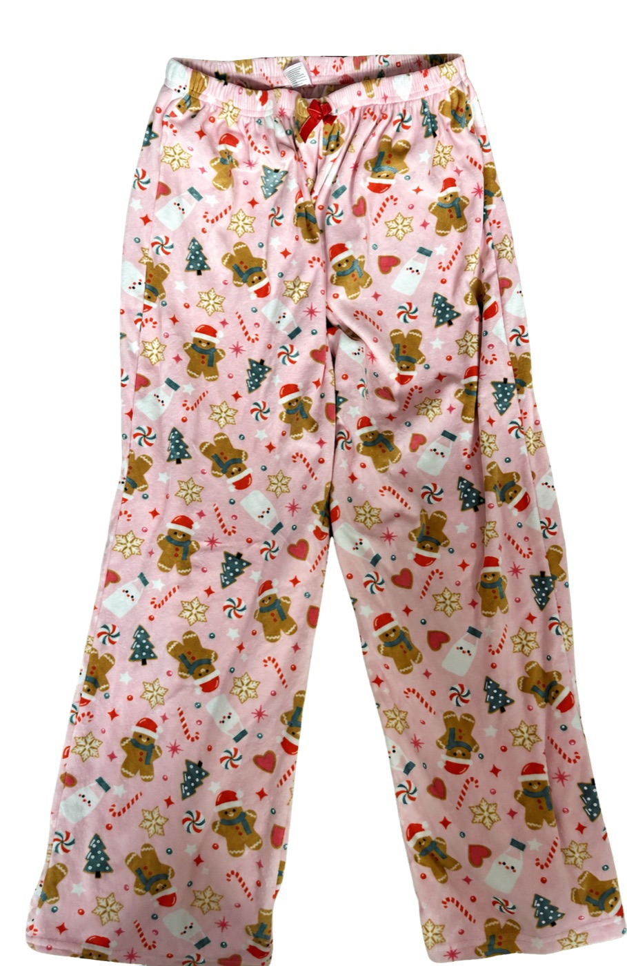 Urban Planet Urban Planet Pink Pajama Pants with Gingerbread Christmas Print